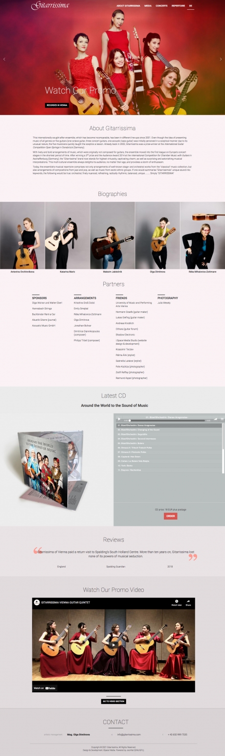 Дизайн и развитие на сайт на групата Gitarrissima